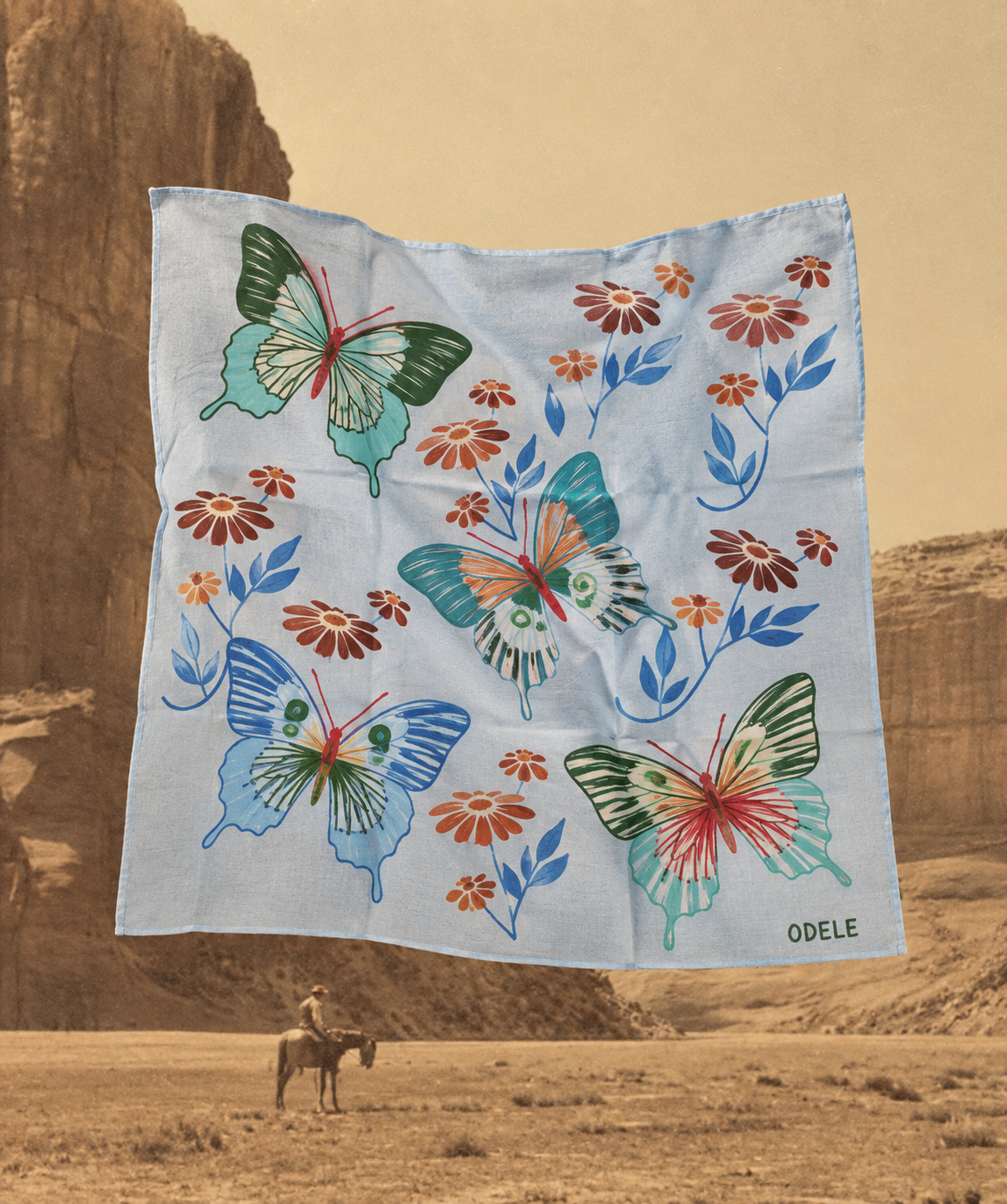 XL Bandana softly draped on white
